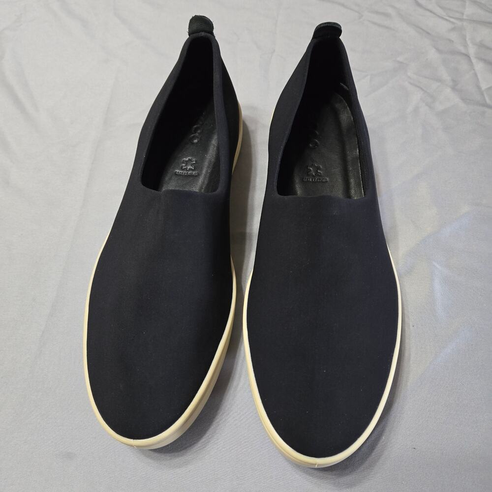 ECCO Sz 42 US 10.5 Womens Black Navy Stretch Fabric Slip-On Loafer Sneakers